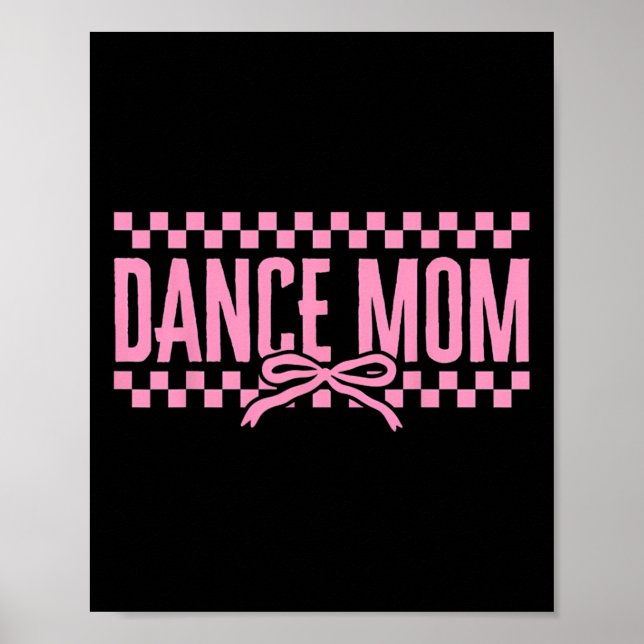 Affiche Retro Danse Maman Coquette Bow À damiers Danse Mam (Devant)