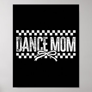 Affiche Retro Danse Maman Coquette Bow À damiers Danse Mam