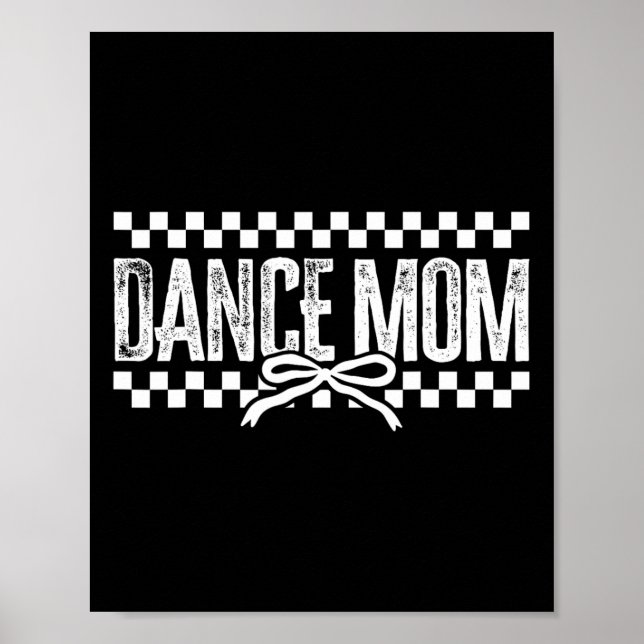Affiche Retro Danse Maman Coquette Bow À damiers Danse Mam (Devant)