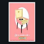 Affiche Rétro Dansette rose joueur de disque Pop Art poste<br><div class="desc">Dansette Saumon rétro rose et crème Dansette Bémuda affiche du joueur de disques Pop Art</div>
