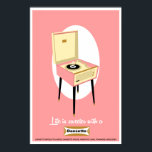 Affiche Rétro Dansette rose joueur de disque Pop Art poste<br><div class="desc">Dansette Saumon rétro rose et crème Dansette Bémuda affiche du joueur de disques Pop Art</div>