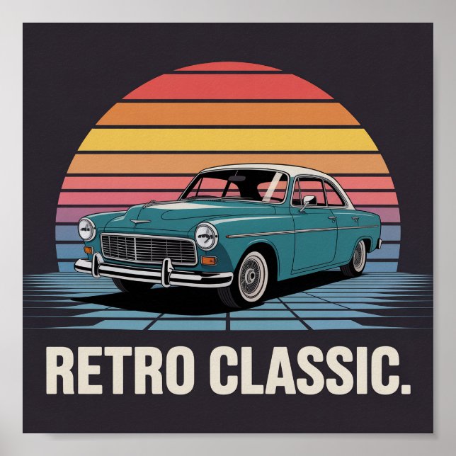 Affiche Rétro de Berline Classique des Années 50 a (Devant)
