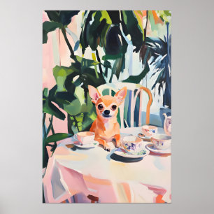 Affiche rétro de Chihuahua, peinture à l'huile de