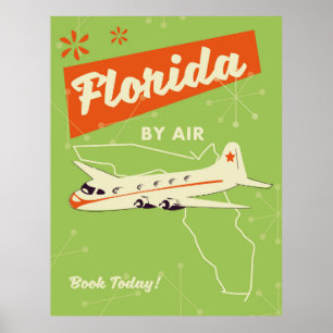Affiche rétro de l'État de Floride.