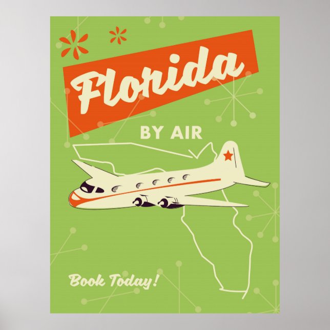Affiche rétro de l'État de Floride. (Devant)