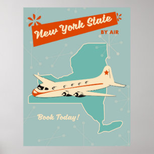 Affiche rétro de l'État de New York.