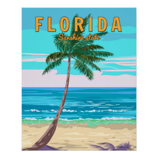 Affiche Rétro de Plage de Floride