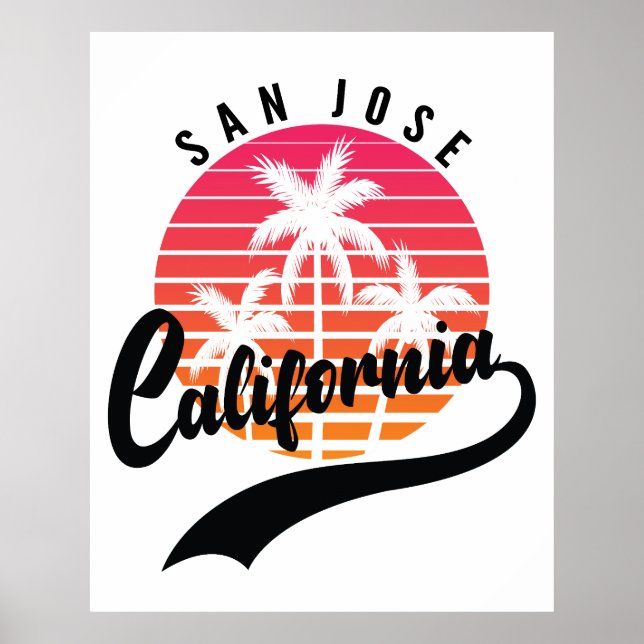 Affiche Rétro de San Jose au Coucher du Soleil (Devant)