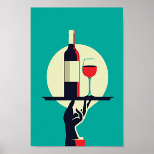 Affiche rétro de vin rouge