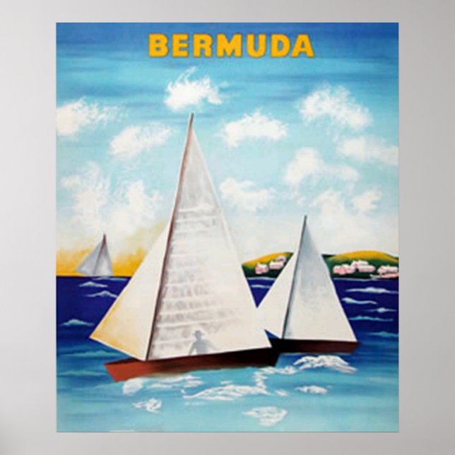 Affiche Rétro des Bermudes (Devant)