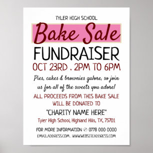 Affiche Retro Design, Charity Bake Sale Publicité d'événem