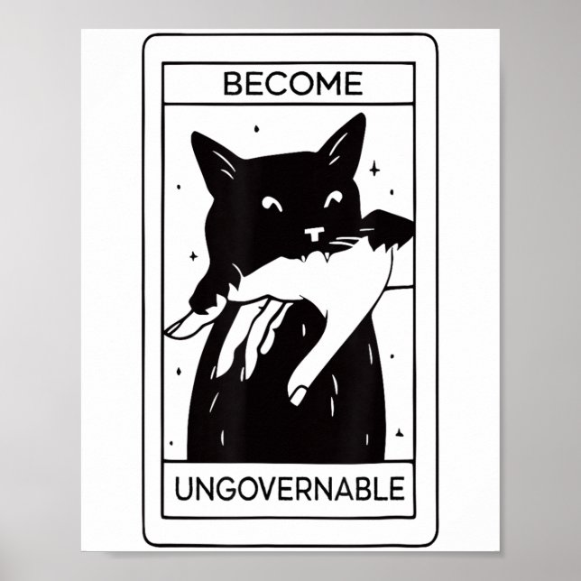 Affiche Retro Devenir ingouvernable Chat Noir Mâle de mors (Devant)