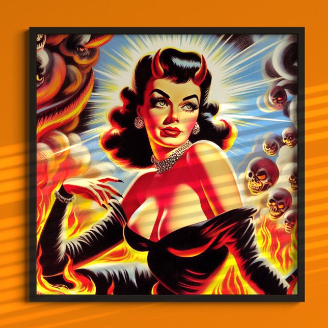 Affiche Retro Devilish Pinup (Créateur téléchargé)