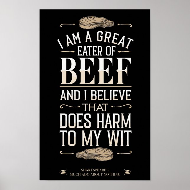 Affiche Retro Devis drôle Vintage barbecue noir (Devant)