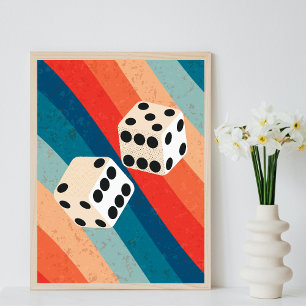 Affiche Retro Dice Wall Art Imprimantes tendance Sentiment