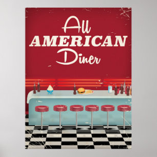 Affiche Rétro Diner Américain