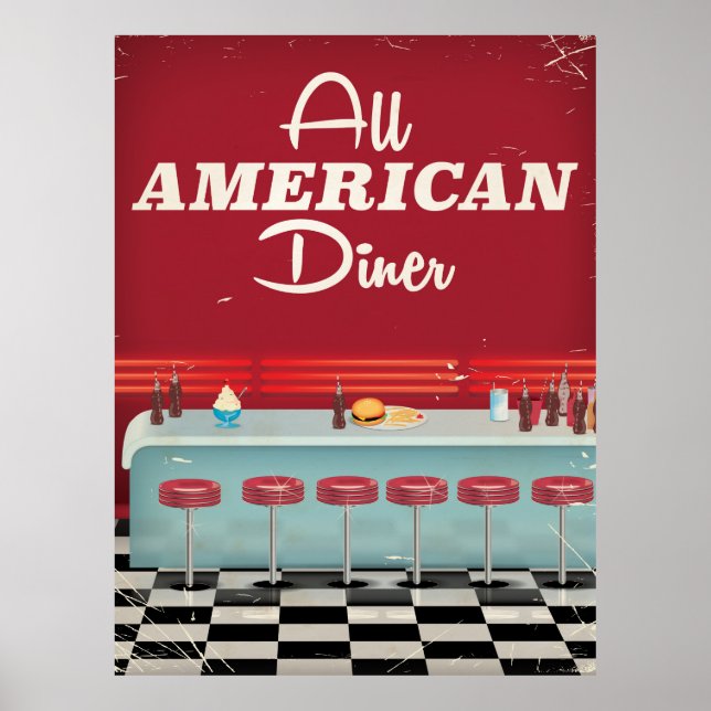 Affiche Rétro Diner Américain (Devant)