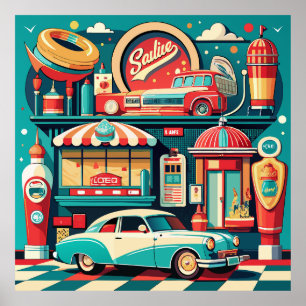Affiche Retro Diner Americana