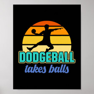 Affiche Retro Dodgeball prend des boules Dodgeball joueur