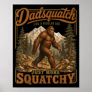 Affiche Rétro drôle dadsquatch sasquatch papa fête des pèr