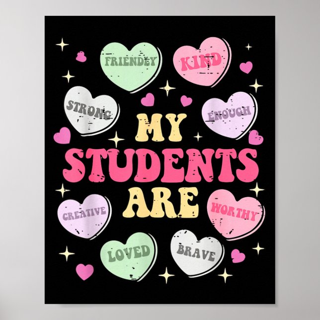 Affiche Rétro Drôle Mes Élèves Sont Saint-Valentin Profess (Devant)