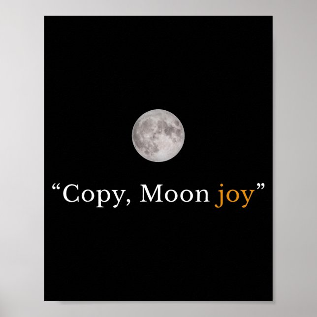 Affiche Rétro drôle tendance copie lune joie minimal espac (Devant)