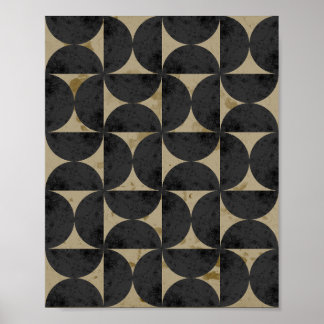 Affiche Retro Earth Tone Geometric Half-Moon