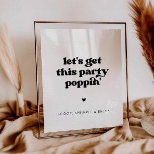 Affiche Retro élégant Faisons un poppin pour cette fête