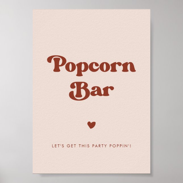 Affiche Retro élégant Peach Pink Mariage Panneau de la bar (Devant)