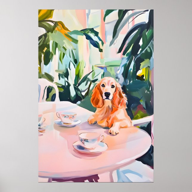 Affiche Retro English Cocker Spaniel Poster, Cocker (Devant)