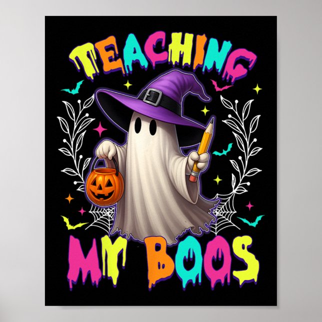 Affiche Retro Enseignant Éffrayant Mon Boos Halloween Gh (Devant)