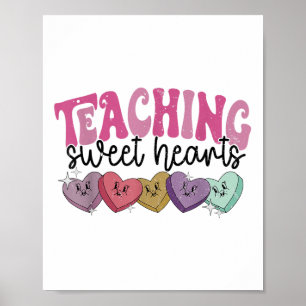 Affiche Retro Enseignement des amoureux Candy Coeur Enseig