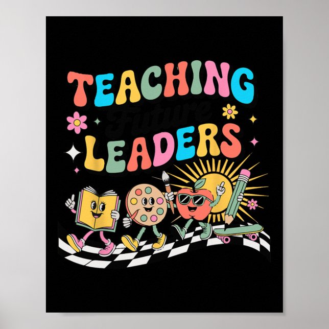 Affiche Retro Enseignement Futurs Leaders Prof Groovy Dos  (Devant)