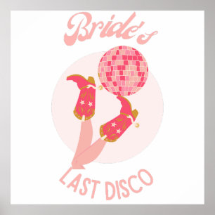 Affiche Rétro Enterrement de Vie de Jeune Fille Disco des 