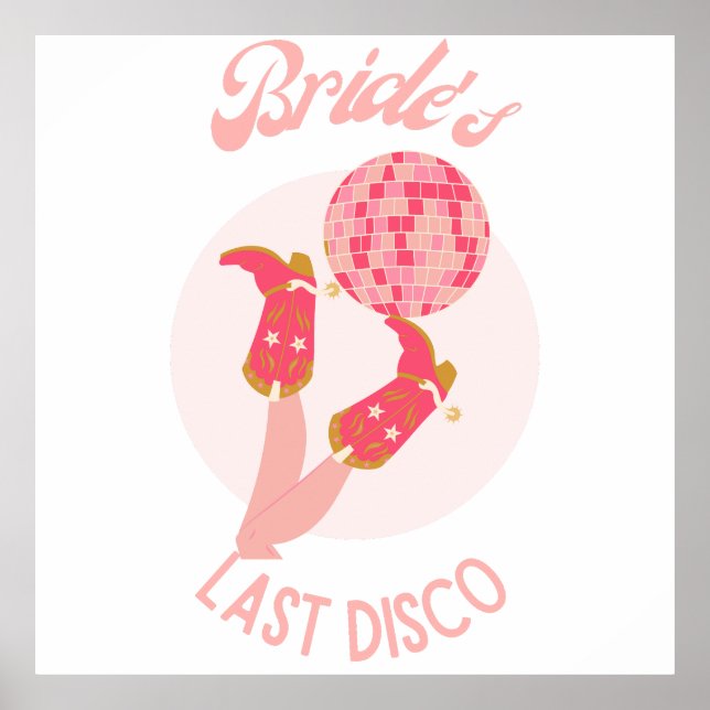 Affiche Rétro Enterrement de Vie de Jeune Fille Disco des  (Devant)