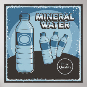 Affiche rétro entreprise d'eau minérale vintage