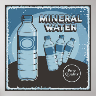 Affiche rétro entreprise d'eau minérale vintage