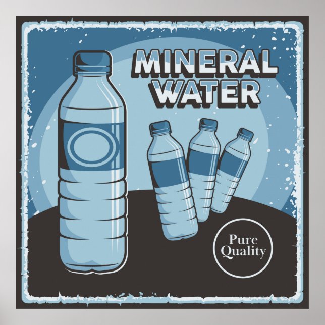 Affiche rétro entreprise d'eau minérale vintage (Devant)