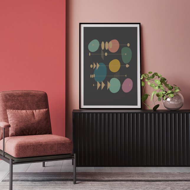 Affiche Retro Espace Atmosphérique Moyen Siècle Moderne (Créateur téléchargé)