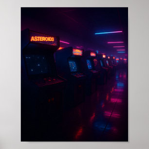 Affiche Rétro esthétique de jeu d'arcade des années 80 Lum