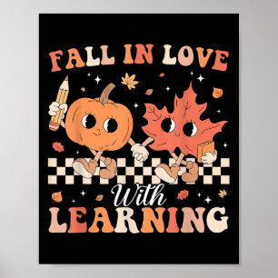 Affiche Retro Fall In Love Avec Apprentissage Automne Citr