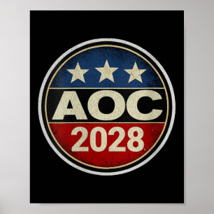 Affiche Rétro femmes Aoc 2028 Lutter contre l'oligarchie R