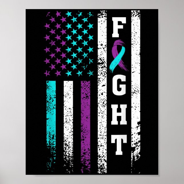 Affiche Retro Fight Suicide Prevention Awareness Us Flag  (Devant)
