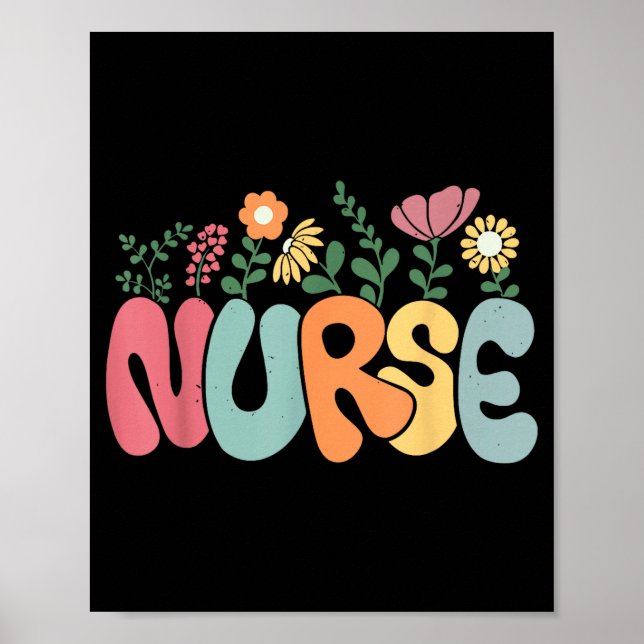 Affiche Retro Floral Nurse Graphic Nursing Appreciation  (Devant)