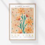 Affiche Retro Flower Market New York Orange Abstrait<br><div class="desc">Apportez l'énergie vibrante d'un marché aux fleurs rétro à votre maison avec "Retro Flower Market New York Orange Abstrait Poster". Cette affiche élégante présente un design chic avec "Flower Market" et "New York" élégamment écrit en lettres d'inspiration vintage. Au centre, un agencement abstrait de fleurs orangées est disposé dans un...</div>