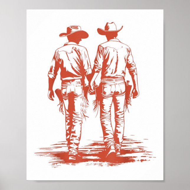 Affiche Retro Funny Cowboy Gay Trans Rights Lgbt Pride  (Devant)