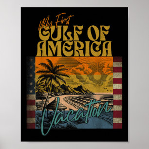 Affiche Retro Funny Mon Premier Golfe Des Etats-Unis Vacan