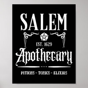 Affiche Rétro Funny Salem sorcière Machusetts Salle d'Apot