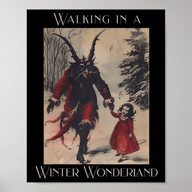 Affiche Retro Funny Walking Dans Un Wonderland Merry C (Devant)