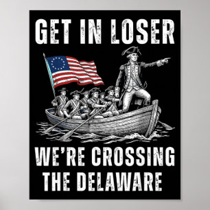 Affiche Retro Get In Traversée du Delaware 4 juillet